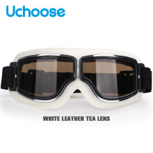 (W-Tea Lens) Αντιανεμικό κράνος μοτοσικλέτας γυαλιά δερμάτινα προστατευτικά