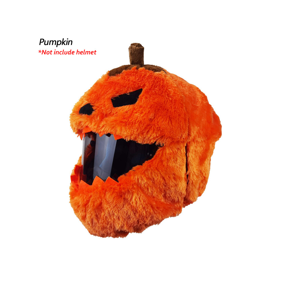 (Citrouille) Housse de casque de moto en peluche de dessin animé avec un grand chapeau flexible et fou
