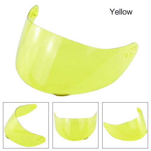 (Yellow)Motorcycle Visor Anti-scratch Wind Shield Helmet Visor Full Face Fit for