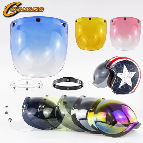 (Κίτρινο με θήκη) 12 Χρώματα Bubble Visor for Open Face κράνος Ασπίδα Μοτοσικλέτας 1