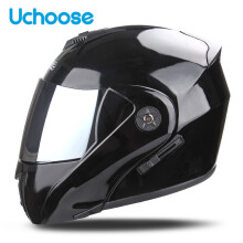 (M-E3-M)Uchoose Kask motocyklowy unisex Certyfikat DOT Podwójna soczewka Przekrój poprzeczny