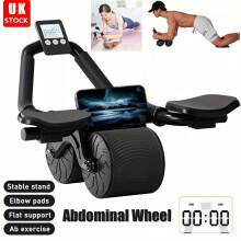 Bauchrad automatischer Rückprall Ellbogenunterstützung Anti-Slip-Fitness AB Roller