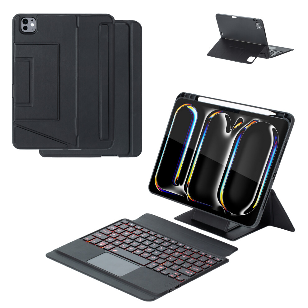 Suspended Split Touch Backlit Bluetooth Keyboard Case For Ipad Pro 11 2024Ï¼Blackï¼ Black 9344431585936