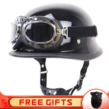 (L-4)JYT Niemiecki skórzany kask motocyklowy PU Cztery pory roku Retro Półkaski