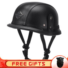 (L-7)JYT Niemiecki skórzany kask motocyklowy PU Four Seasons Retro Half Face Helmets