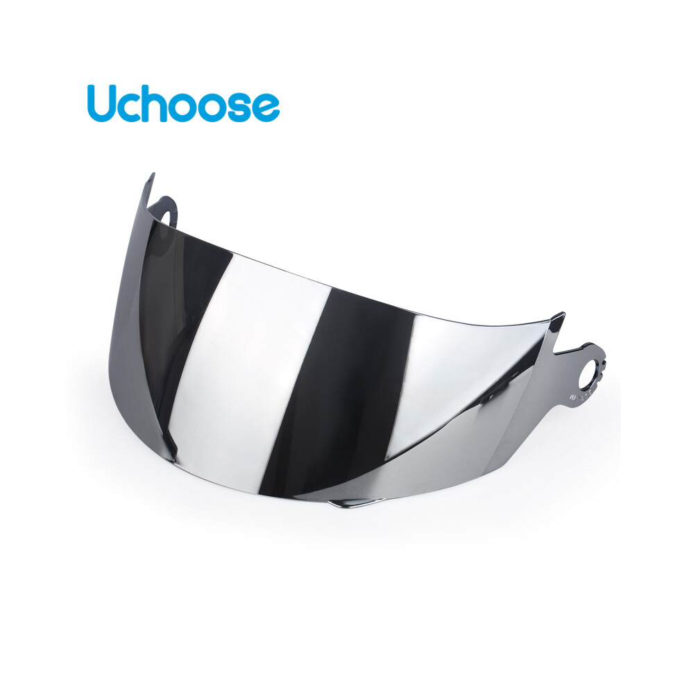 (Miroir argenté) UCHOOSE Lentille de casque de moto Facelift Casque Lentille spéciale transparente