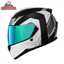 (M-BlackLion-020) Kask motocyklowy BlackLion z podwójnymi soczewkami i homologacją DOT ECE, wysoki