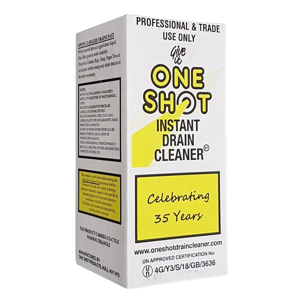 One Shot Instant Sink-Toilet-Drain Heavy Duty Cleaner Unblocker 1 Litre