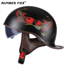 (xxL-Wings) Kask motocyklowy vintage, pół twarzy, do skutera elektrycznego