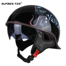 (xL-Venom) Kask motocyklowy vintage, pół twarzy, do skutera elektrycznego