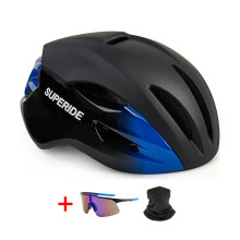 (L(58-62)-Blå och glasögon)SUPERIDE New Aero Racing Cykelhjälm Herr Dam Road Bike Mountainbike