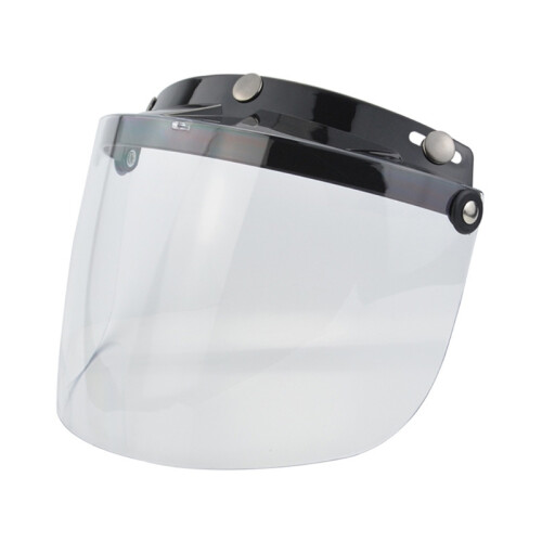 (Silver)Universal Motorcycle Helmets Visor Lens 3 Snap-Button RetroHelmet Brims 2