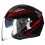 (L-ανοιχτό κόκκινο) Κράνος μοτοσικλέτας Casco Moto Double Lens Open Face Ηλεκτρικό 1