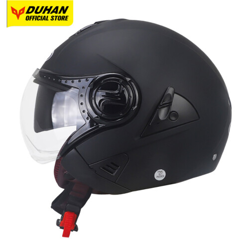 (L-ανοιχτό κόκκινο) Κράνος μοτοσικλέτας Casco Moto Double Lens Open Face Ηλεκτρικό 1