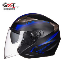 (M-blu opaco)Casco da moto Casco Moto Doppia Lente Casco Scooter Elettrico