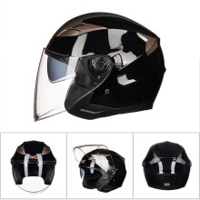 (M-G708-Jasnoczarny) Kask motocyklowy z podwójną soczewką, Cool Casco Moto Four Seasons, męski