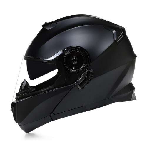 Casco MRC Modulare Apribile: Nero Opaco, Doppia Visiera, Taglie S-XL