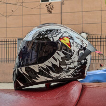 (S-c7)Kask motocyklowy ochronny, wyścigowy, pełny, klasyczny, kołnierz
