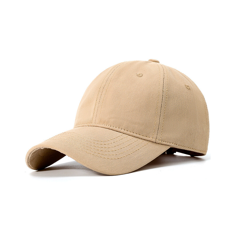 (Light Beige)Casquette bec de canard réfléchissante polyvalente chapeau de soleil homme femme couleur unie