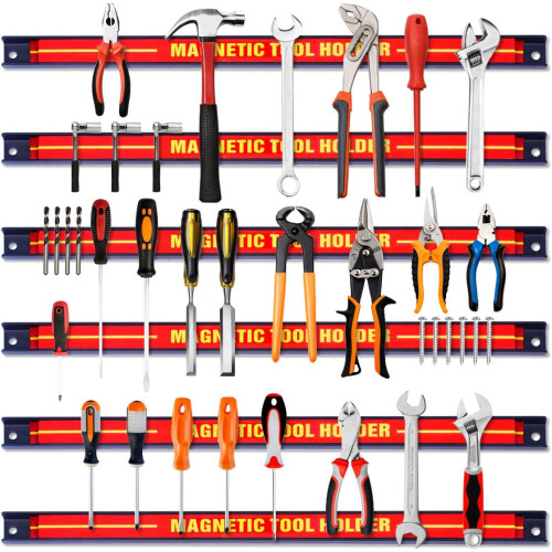 6Pcs Magnetic Tool Bar Tool Storage Holder Rack for Garage Workshop,UK