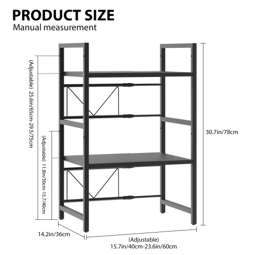 Two layer expandable microwave oven rack, rack storage rack, kitchen corner rack, desktop printer rack, toaster rack 1