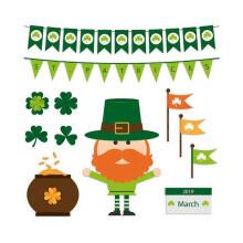 (As show, One size) Window Sticker Patricks Door Sticker Shamrock Wallpaper Clover Stickers Shamrock Wall Stickers Wall Poster