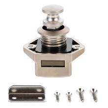 (As show, One size) 1 Set RV Button Lock Keyless RV Cupboard Drawer Cabinet Push Lock Latch Knob
