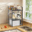 Two layer expandable microwave oven rack, rack storage rack, kitchen corner rack, desktop printer rack, toaster rack 10