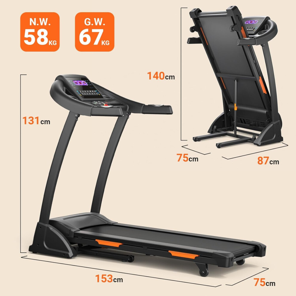 Auto Incline Asuna 7750p Treadmill Asuna Slim Folding Motorized