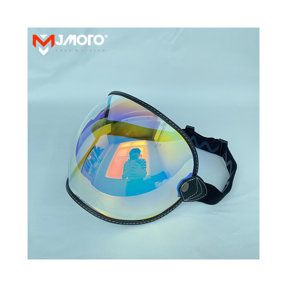 (Revo Red) Casque de moto universel avec visière à bulles et lunettes de soleil
