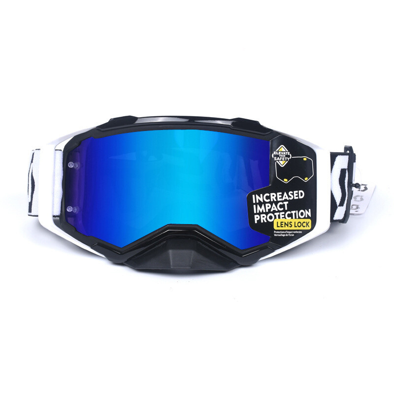 Lunettes De Motocross Blanc Violet PRO - Lunettes Moto Enduro Quad VTT Homme Femme