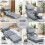 (Grey) YODOLLA Home Folding Floor Chair, Single Sofa Bed 6