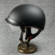 (L-Matowy Czarny) Kask motocyklowy z soczewkami Retro Półkask Kask odrzutowy Kask otwarty