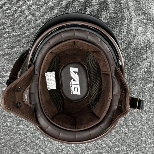 (M-Helles Schwarz) Motorradhelm mit Linsen, Retro-Halbhelm, Jethelm, offener Helm 2