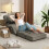 (Charcoal Grey) YODOLLA Home Folding Floor Chair, Single Sofa Bed 8