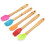 5-Piece Mini Silicone Spatula Set with Bamboo Handles 3