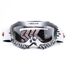 (Białe) Okulary motocyklowe Vemar dla dzieci, dziecięce, wyścigowe, MX, MTB, Off-Road