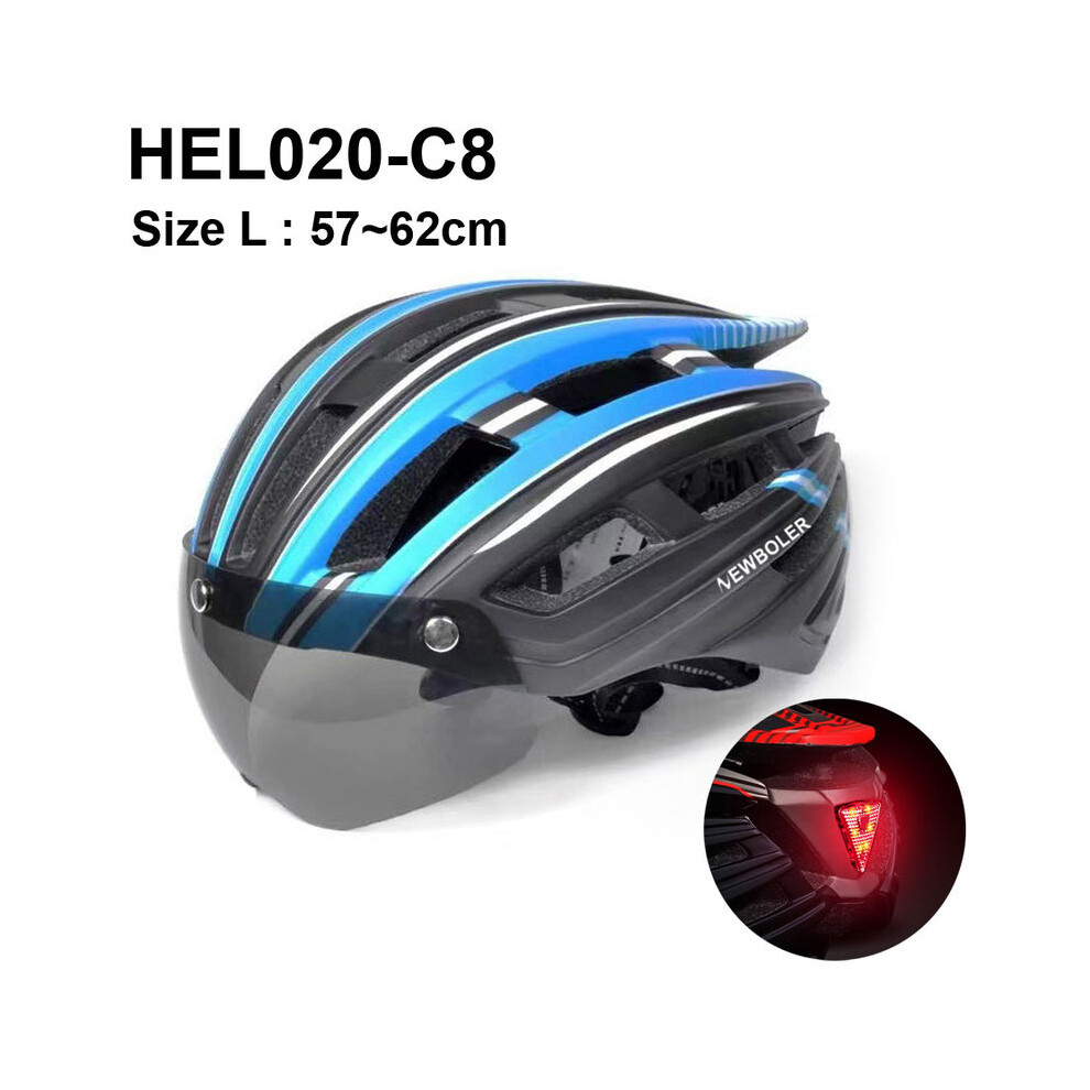 (HEL020 C8) Casque de trottinette électrique avec éclairage arrière LED, casque de vélo pour adulte,
