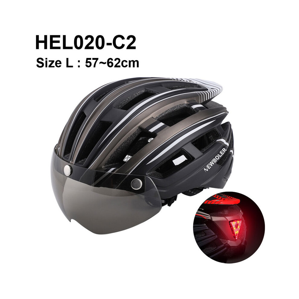(HEL020 C2) Casque de trottinette électrique avec éclairage arrière LED, casque de vélo pour adulte
