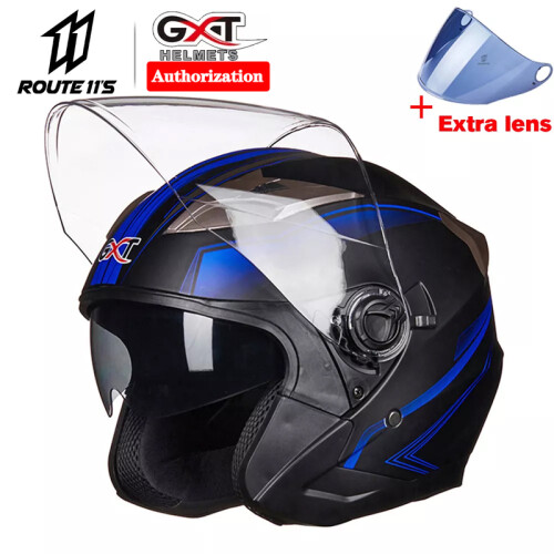 (M-G708-Light BK) Κράνος μοτοσικλέτας Half Face ABS Κράνος διπλού φακού Ηλεκτρικό 1