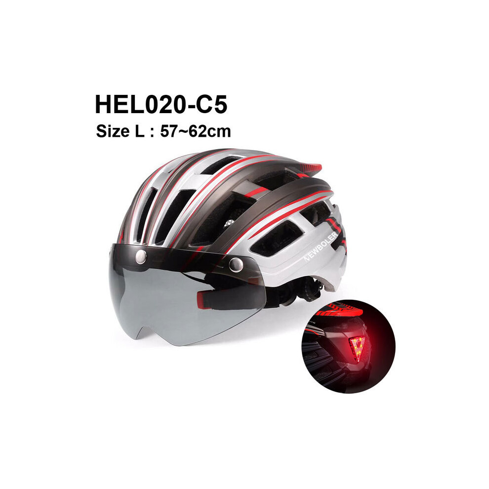 (HEL020 C5) Casque de trottinette électrique avec éclairage arrière LED, casque de vélo pour adulte