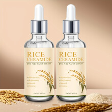 (2pcs) Rice Ceramide Serum with Hyaluronic Acid & Rice Bran Oil - 50ml, Day & Night Moisturizing Anti-Wrinkle Face Serum