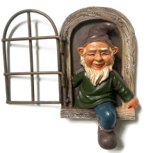 (Dwarf Gate) Christmas Gift Ornaments Garden Ornaments Dwarf Resin Gnome Statue White Bearded Old Man