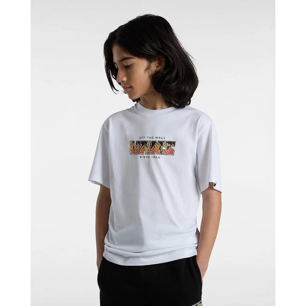 Vans (X-Large) Digi Flames Boys Short Sleeve T-Shirt White