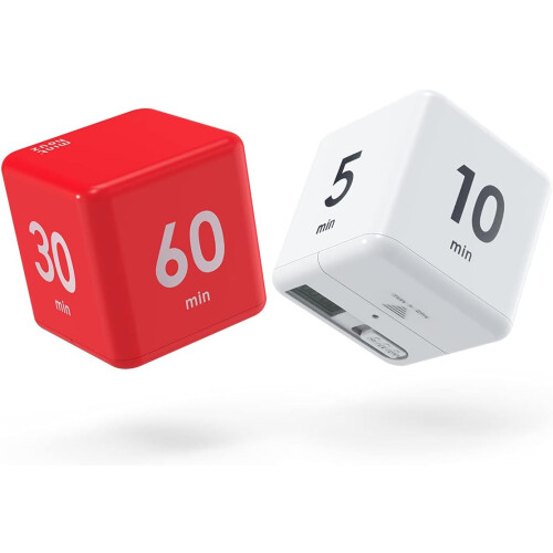 Cube Timer, 2Pcs Kitchen Timer 2.6 Inch Gravity Sensor Flip Digital Timer for Time Management and Countdown Setting