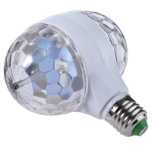 (Lamp Only)E27 6W Doppelkopf LED Kugel Bühne RGB Glühbirne Drehlampe Ktv Party Disco
