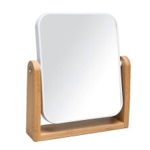 8-Inch Bamboo Vanity Mirror with Dual Magnification