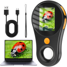 2MP Digital Microscope, 500X Pocket Microscope for Kids, 2.0‘' IPS Pocket Kids Microscope, 3-Level LED Lights, 600mAH Rechargeable Handheld