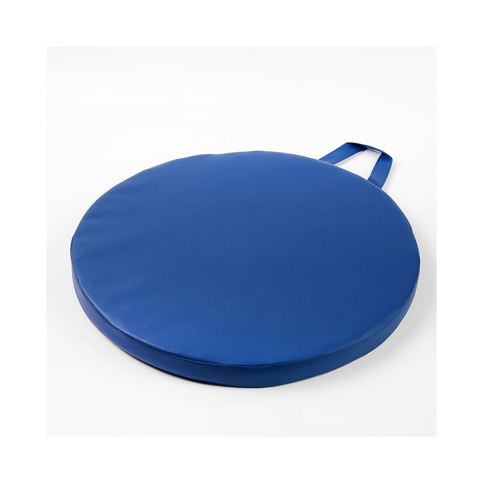 (Rond-Marine-30x30x2.5cm) Coussin de chaise portable en cuir PU de style minimaliste moderne pour pique-nique
