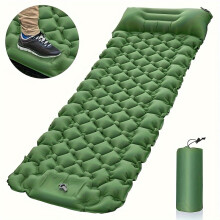 (Grün-Ein Sitz) Outdoor-Isomatte, Camping, aufblasbare Matratze, integrierte Pumpe, ultraleichte Luftkissen-Reisematte
